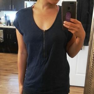 Ink blue scoop neck knit top